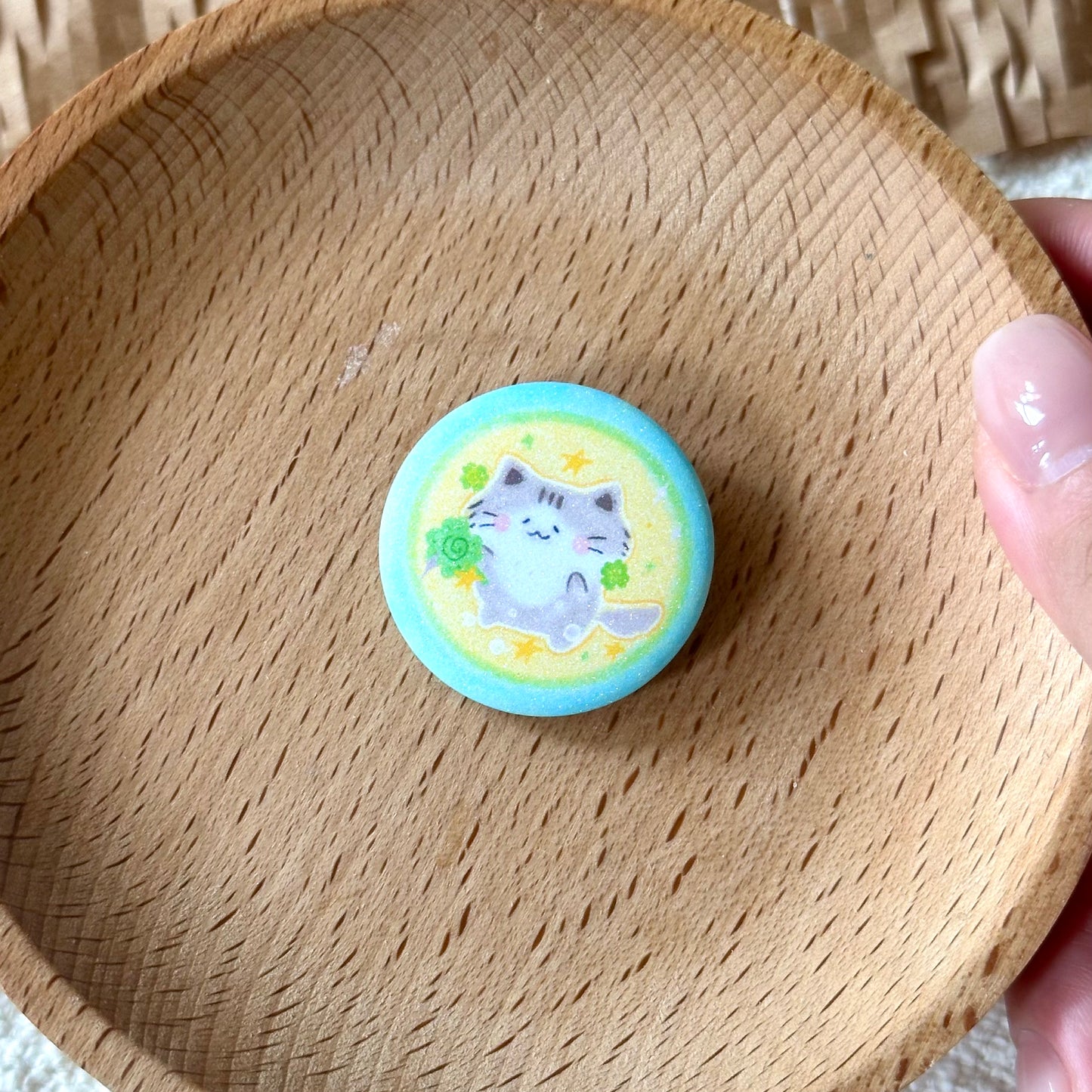 Glittery Button Pins - High Energy Cats