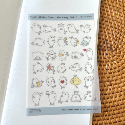 Washi Sticker - The Furry Fish