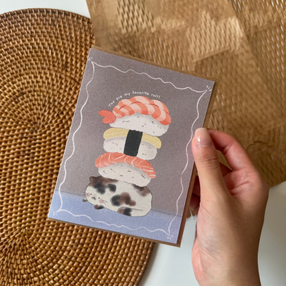 Greeting Card: You're My Favorite Roll