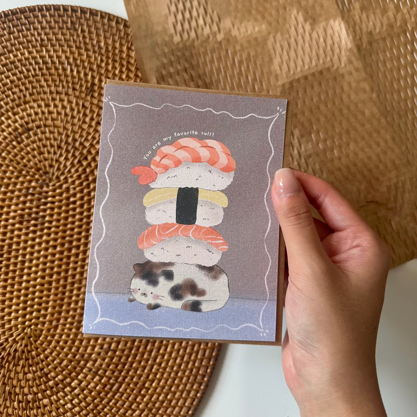 Greeting Card: You're My Favorite Roll