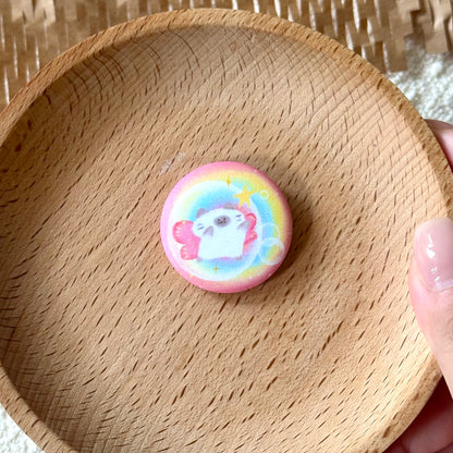 Glittery Button Pins - High Energy Cats