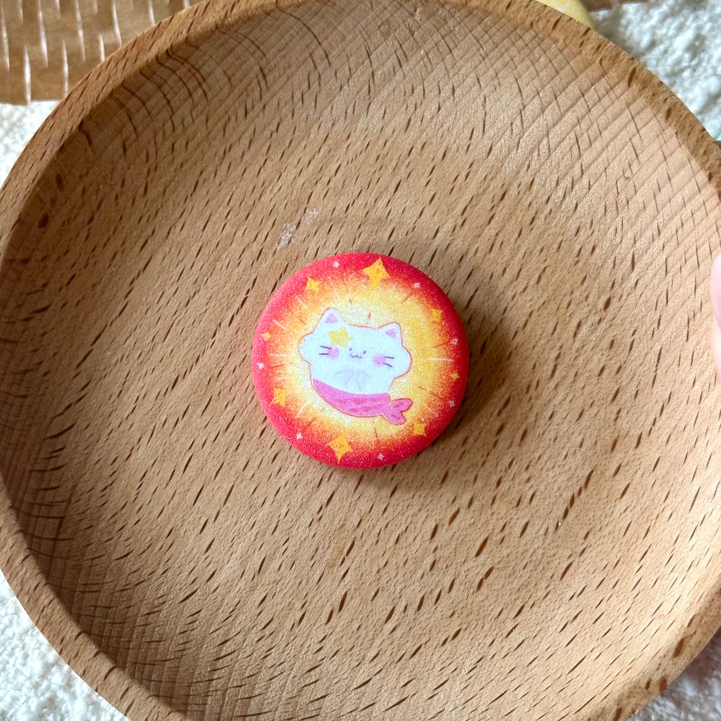 Glittery Button Pins - High Energy Cats