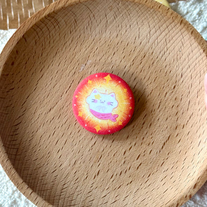 Glittery Button Pins - High Energy Cats