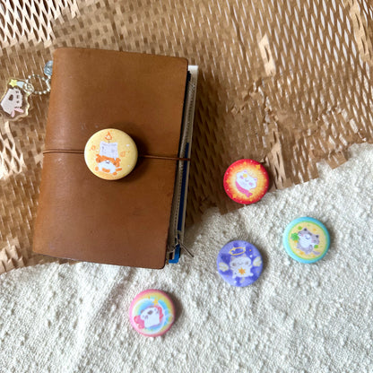 Glittery Button Pins - High Energy Cats