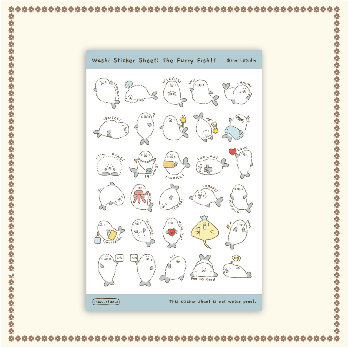Washi Sticker - The Furry Fish
