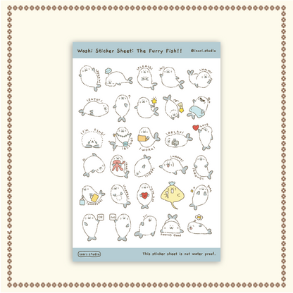 Washi Sticker - The Furry Fish