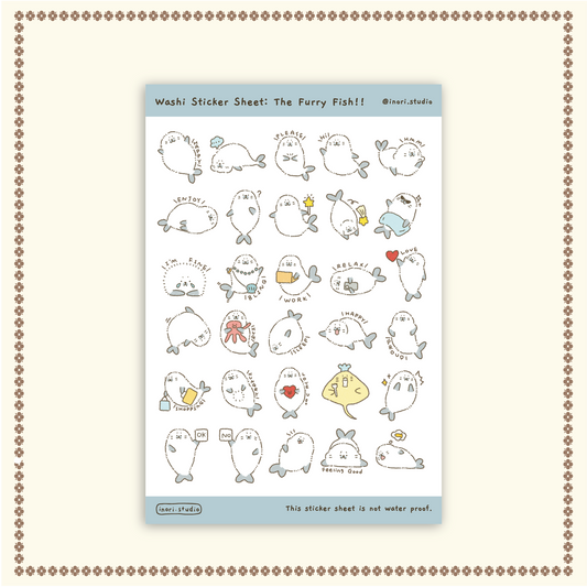 Washi Sticker - The Furry Fish